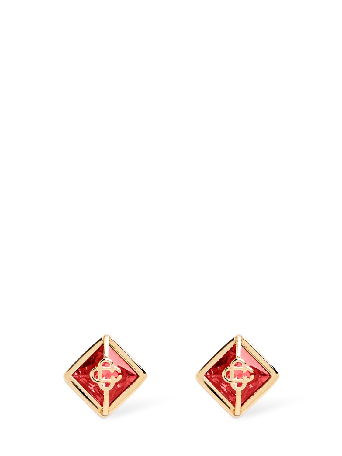 Crystal Monogram Stud Earrings - CASABLANCA - Modalova