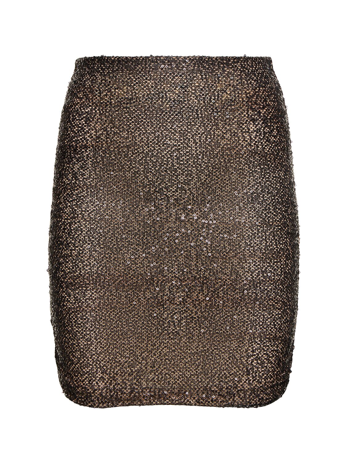 Livia Draped Sequined Mesh Mini Skirt - THE ANDAMANE - Modalova