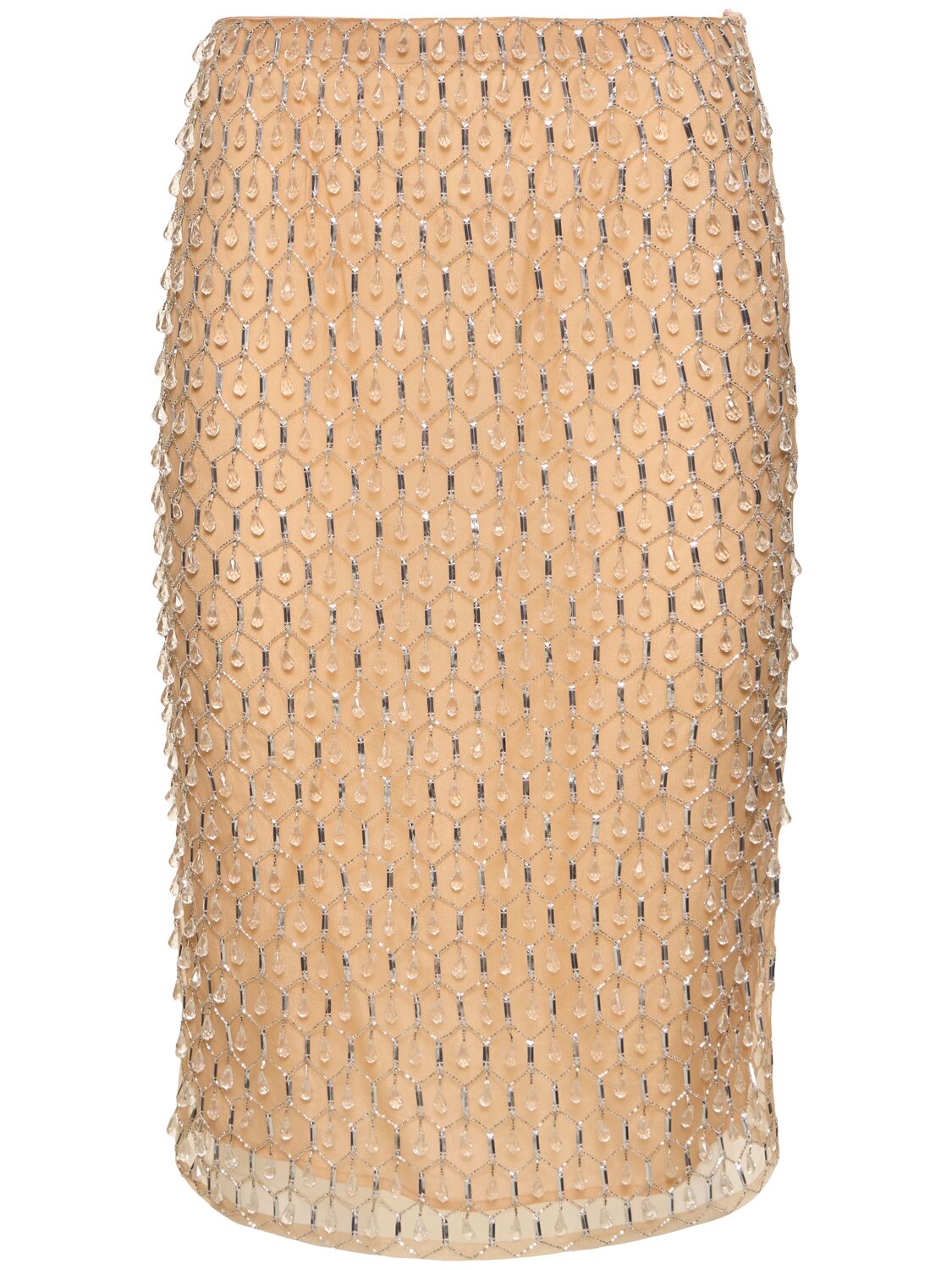Drops Embroidery Tulle Midi Skirt - DES PHEMMES - Modalova