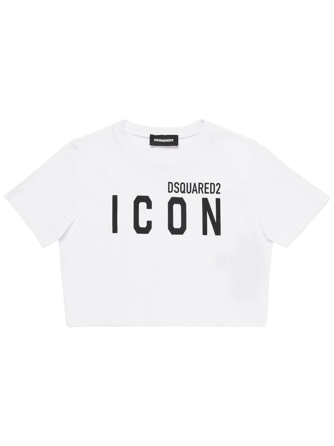 T-shirt Cropped In Jersey Con Logo - DSQUARED2 - Modalova