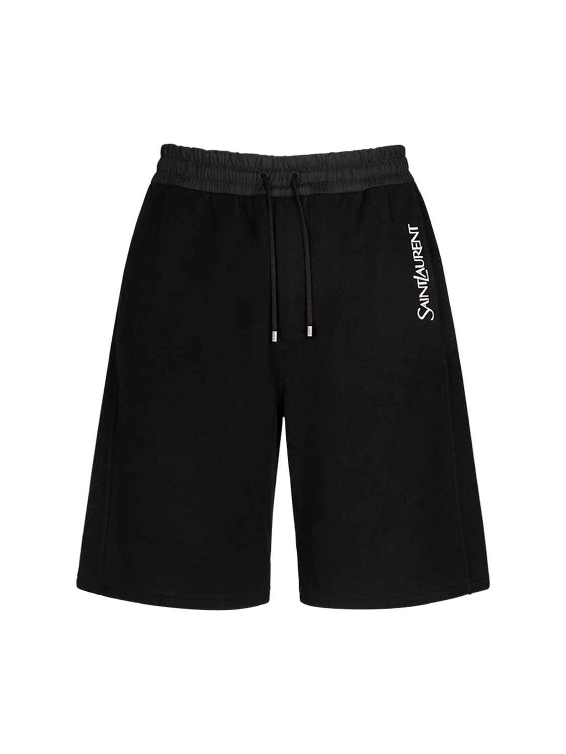 Shorts In Cotone Con Logo - SAINT LAURENT - Modalova
