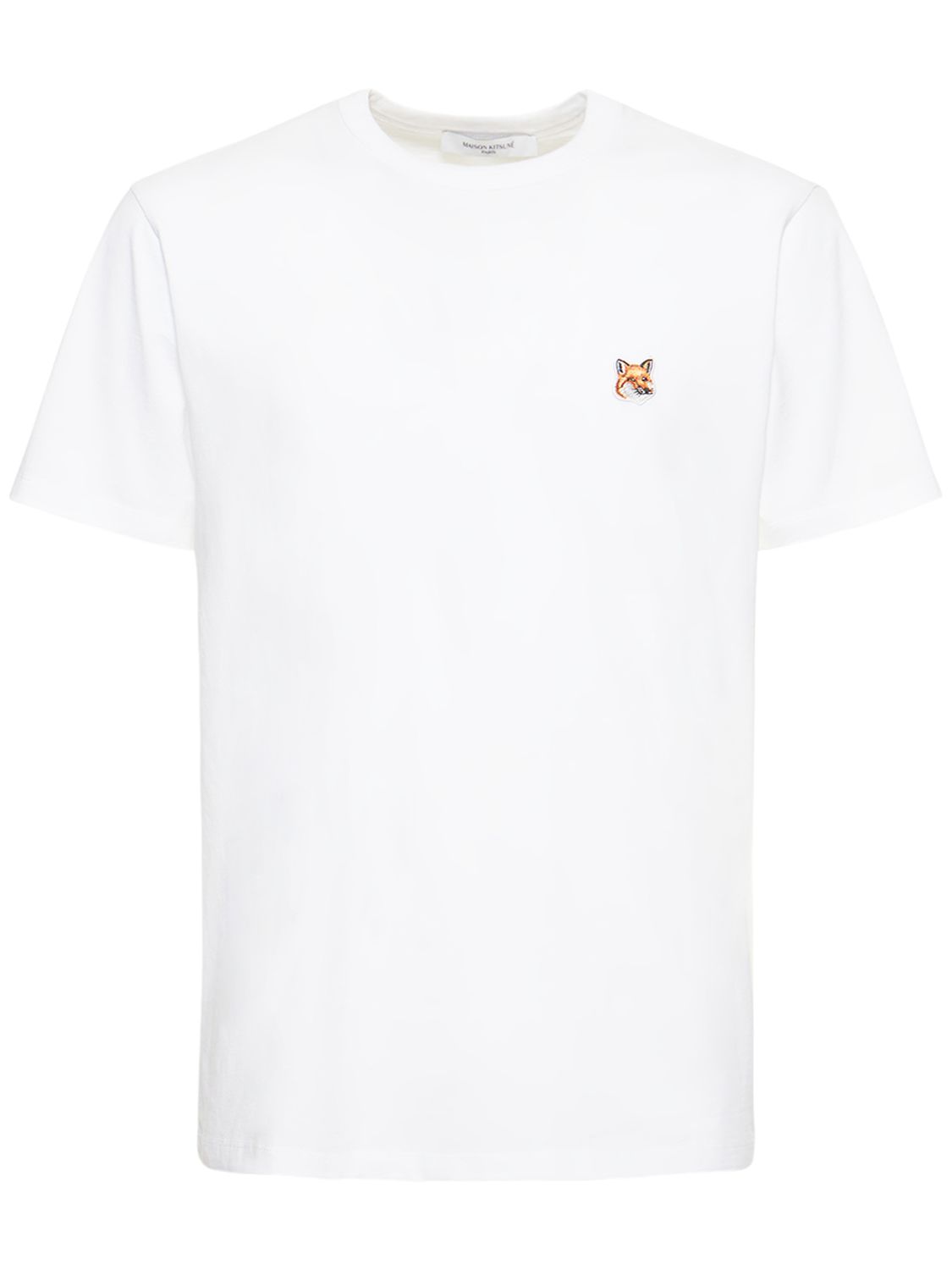 T-shirt In Jersey Di Cotone Con Logo - MAISON KITSUNÉ - Modalova