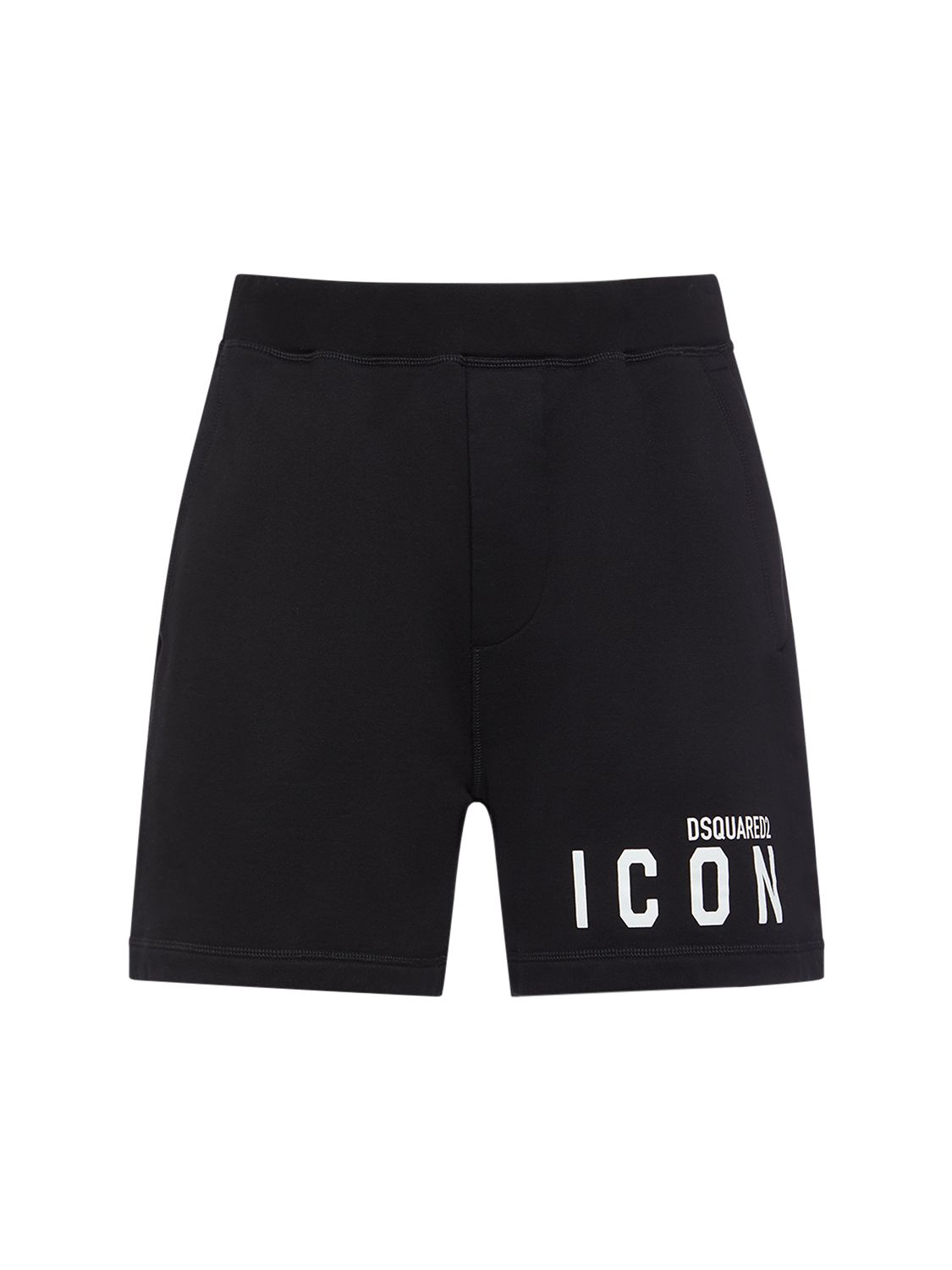 Shorts In Felpa Di Cotone Con Logo - DSQUARED2 - Modalova