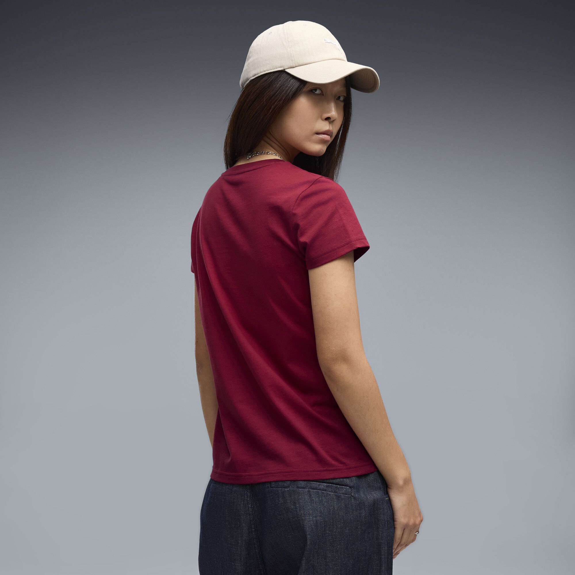 T-shirt con logo ESS N. 1 da donna, Abbigliamento, Rosso, S - PUMA - Modalova