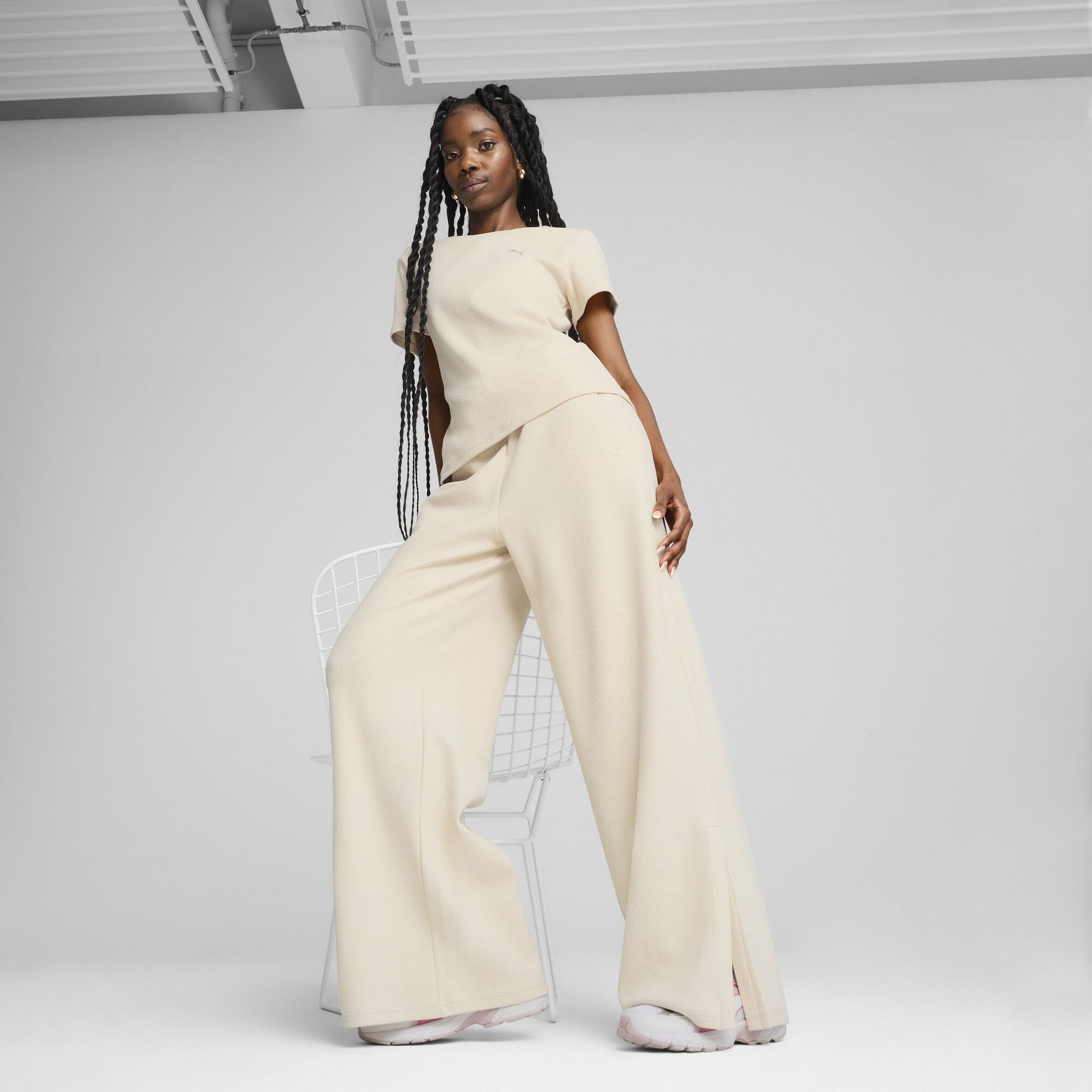 Pantalones rectos de tiro alto HER Comfort para mujer, Accesoiros, Blanco, S - PUMA - Modalova