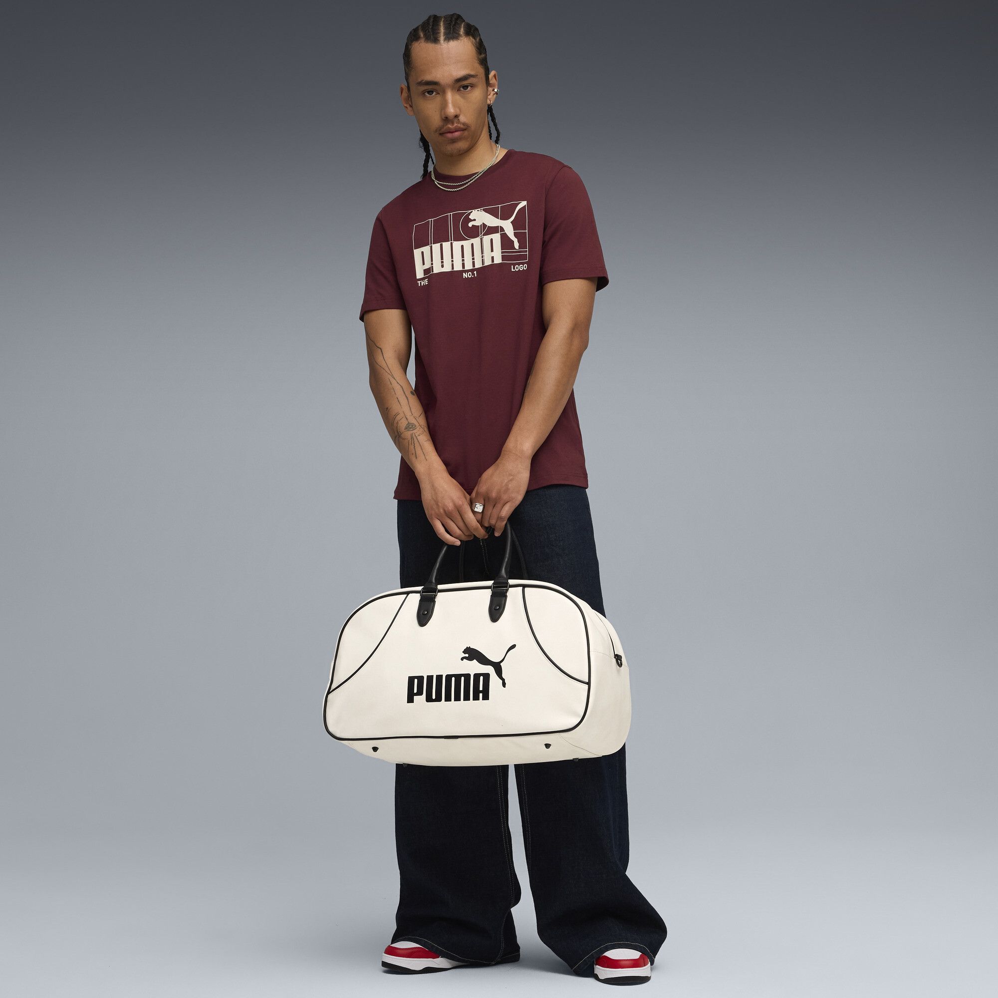 T-shirt con logo ESS No. 1 da uomo, Abbigliamento, Rosso, S - PUMA - Modalova