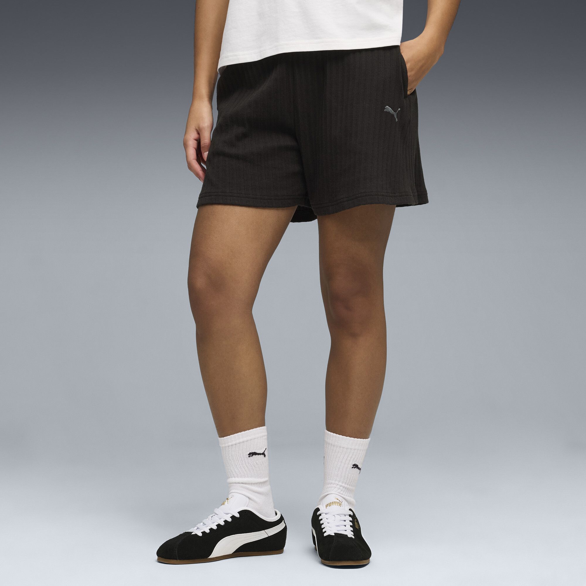 Shorts a vita alta HER 5" da donna, Accessori, Nero, S - PUMA - Modalova
