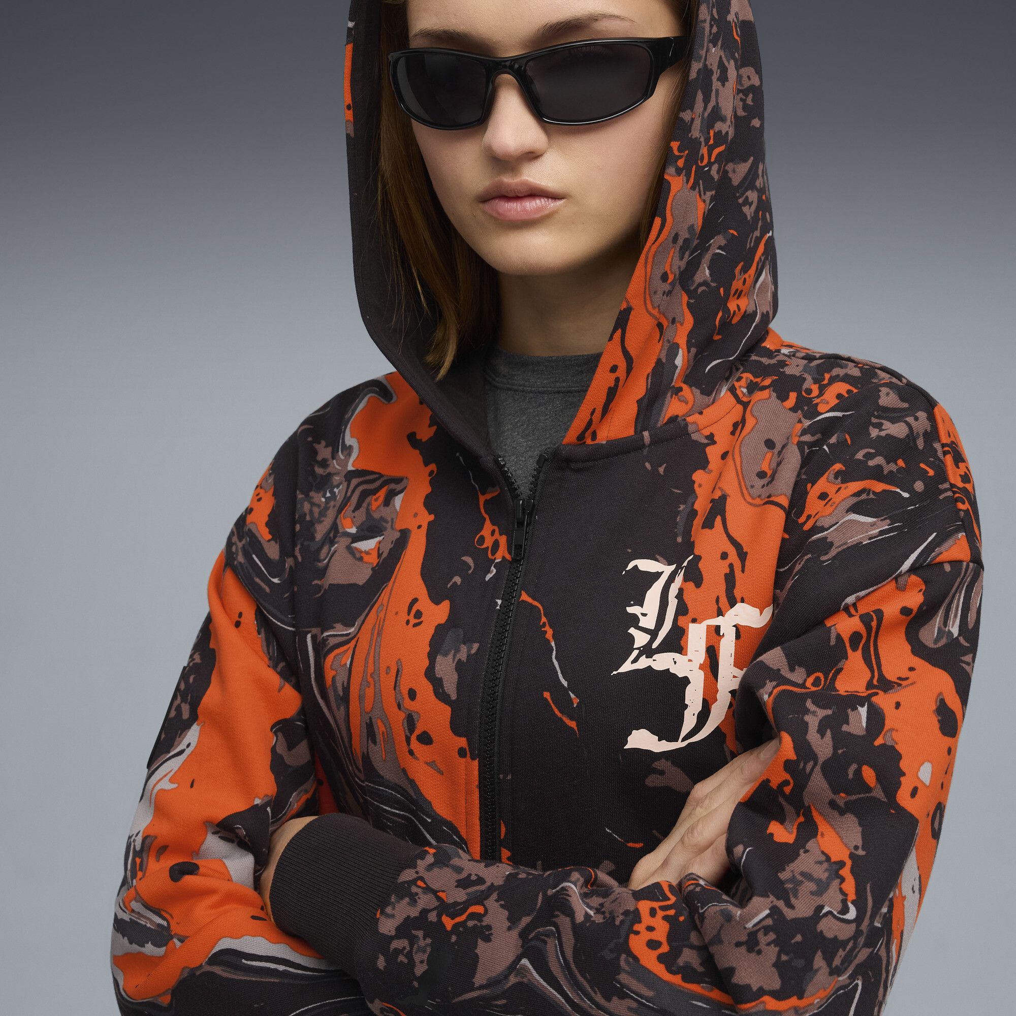Sudadera corta con capucha y cremallera LaFrancé HEEM para mujer, Ropa, Naranja, S - PUMA - Modalova