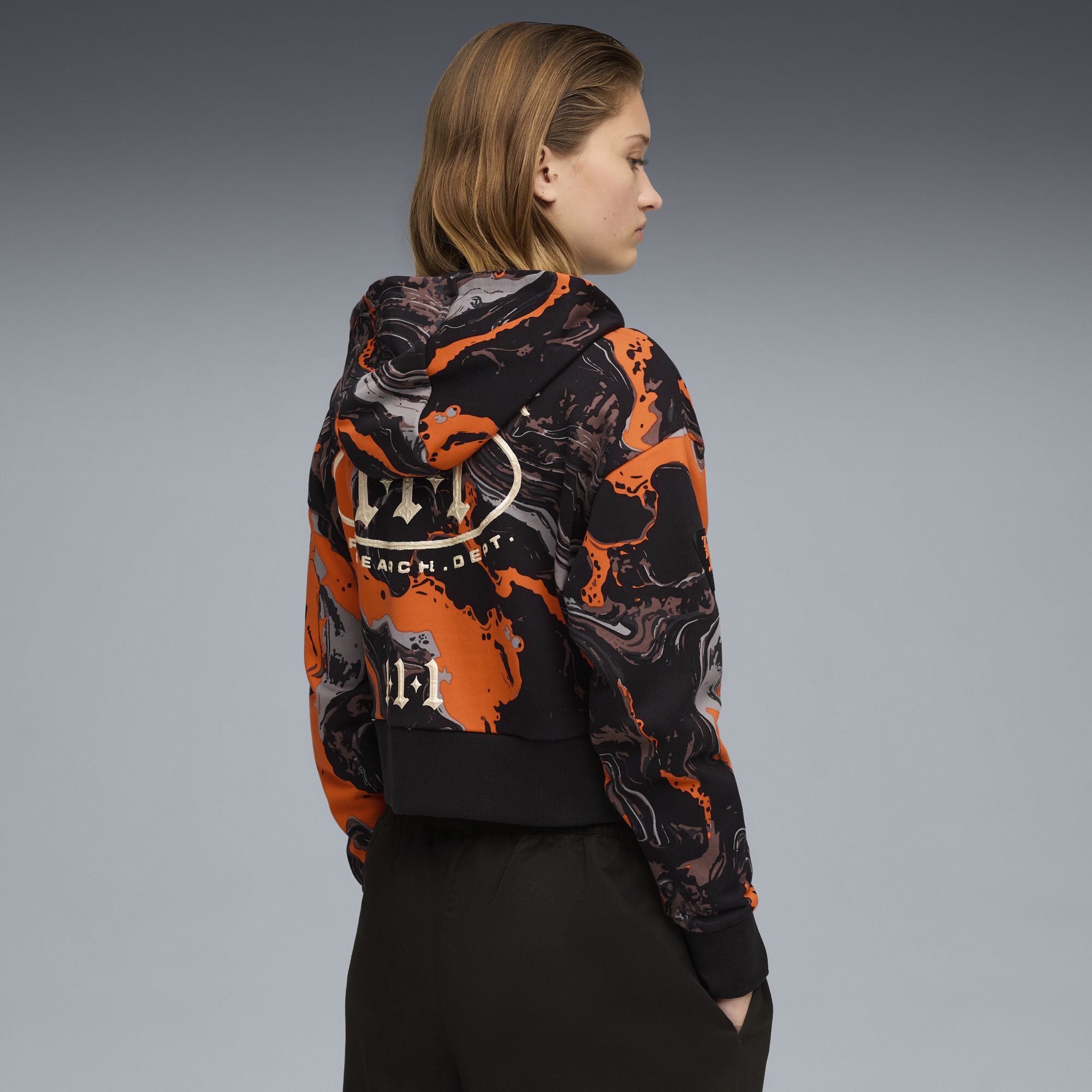 Sudadera corta con capucha y cremallera LaFrancé HEEM para mujer, Ropa, Naranja, S - PUMA - Modalova