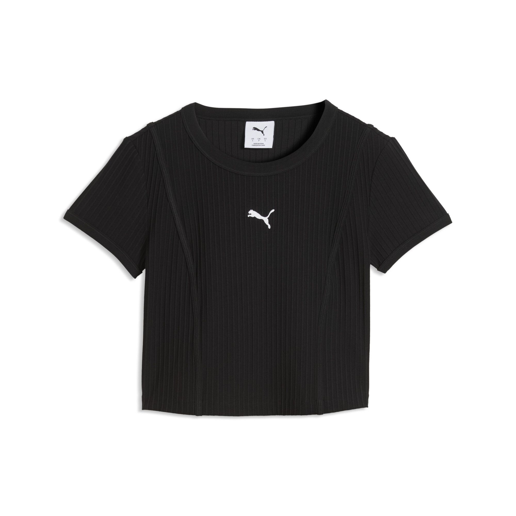Camiseta acanalada Essentials Baby para mujer, Ropa, Negro, S - PUMA - Modalova