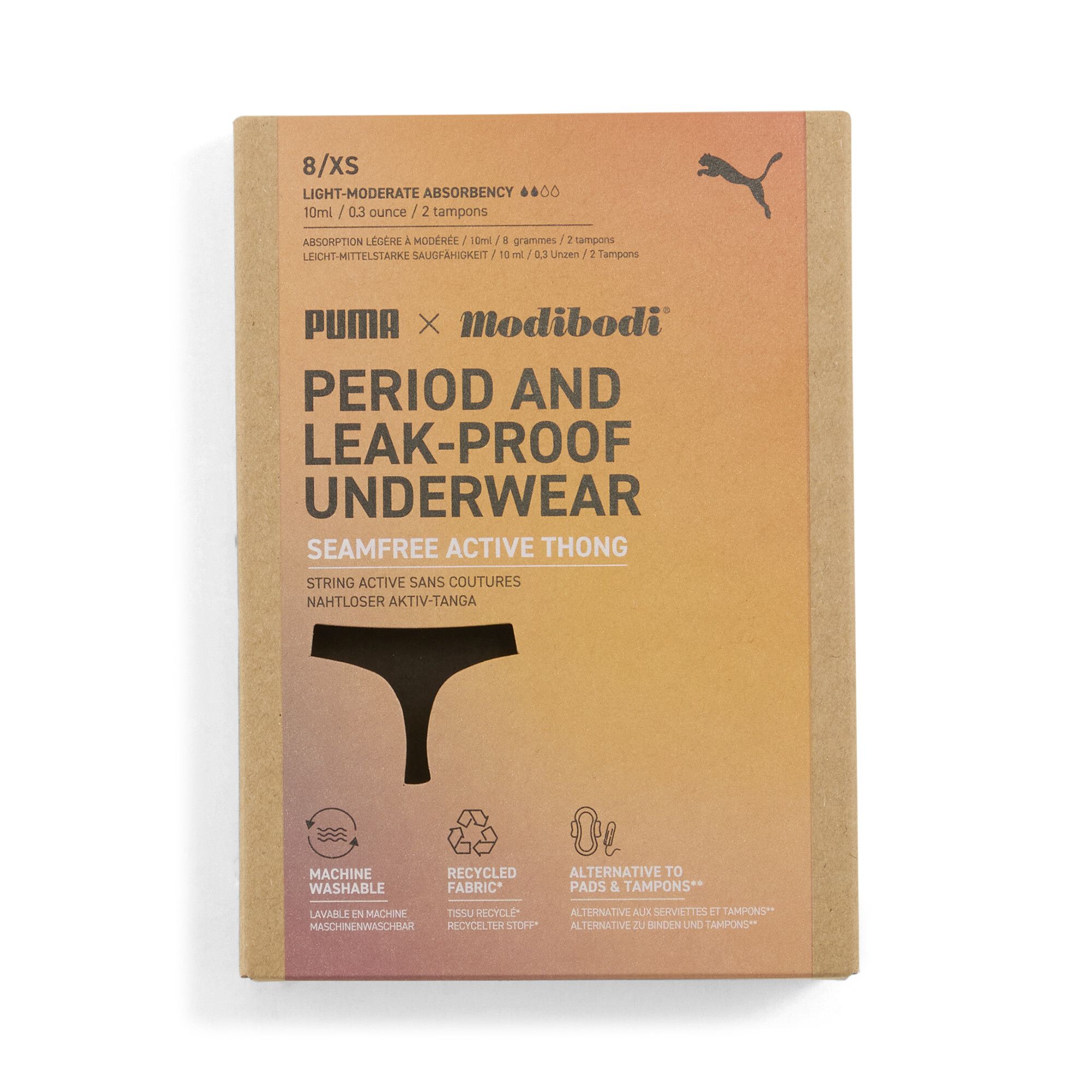 Tanga Active x Modibodi sin costuras para flujo ligero-moderado, Ropa, Amarillo, XS - PUMA - Modalova