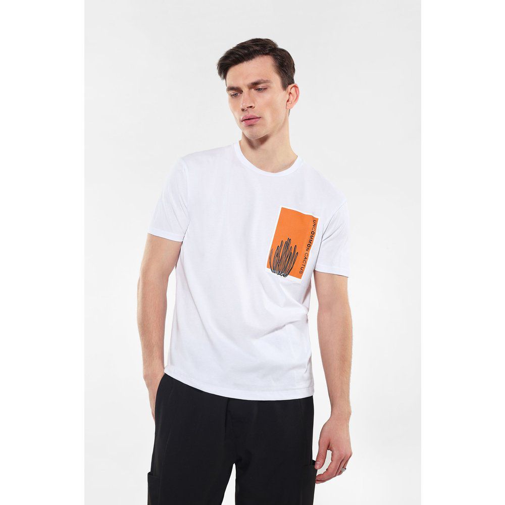 T-shirt in puro cotone con dettaglio stampa a contrasto - Imperial - Modalova