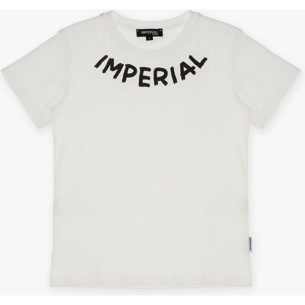 T-shirt bambino in puro cotone monocolour con logo stampato - Imperial - Modalova