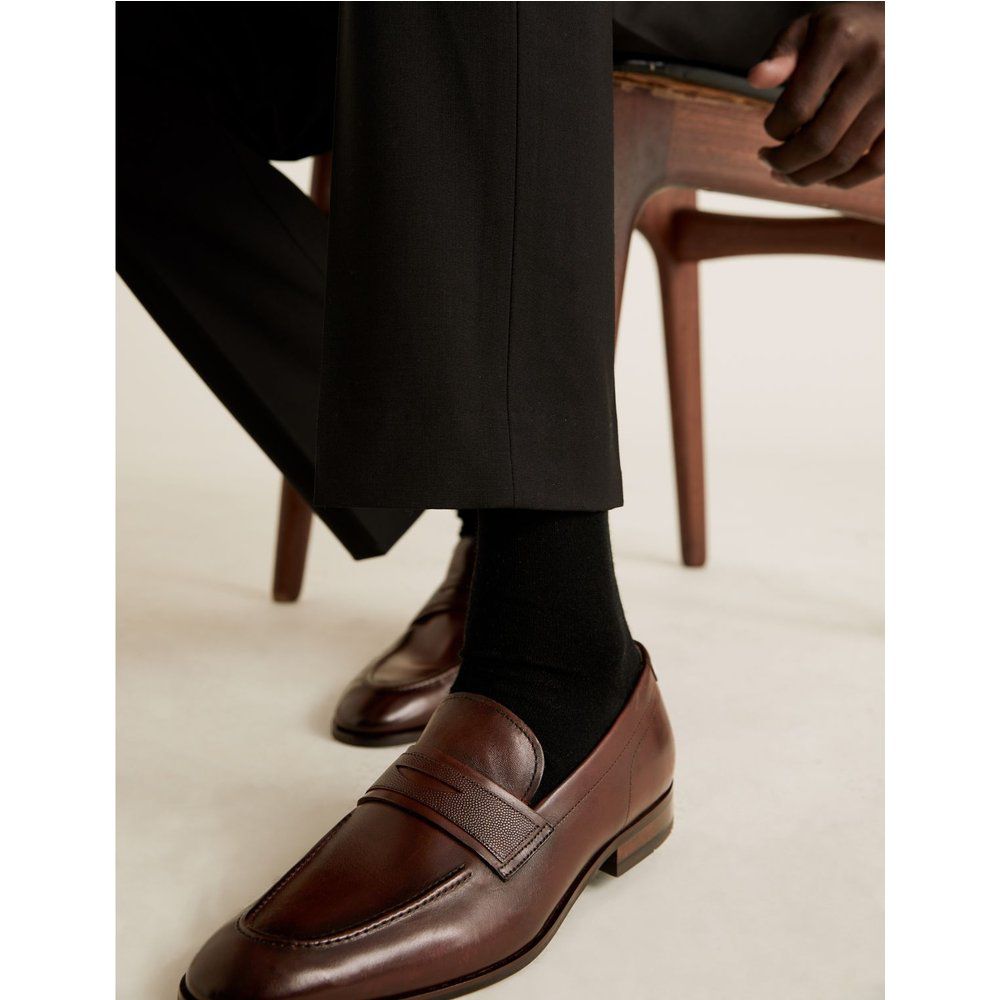 Leather Slip-On Loafers brown - Marks & Spencer - Modalova