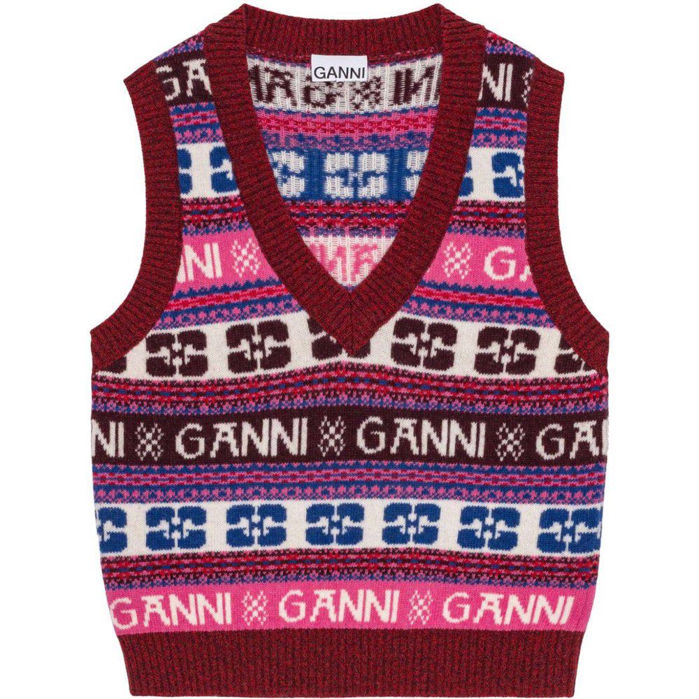 Gilet maglione con intarsio Fair Isle - Ganni - Modalova