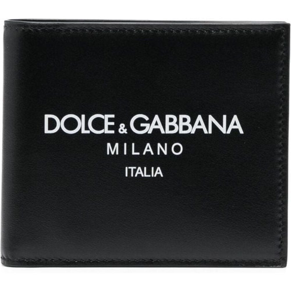 Portafoglio in pelle con stampa logo - Dolce & Gabbana - Modalova
