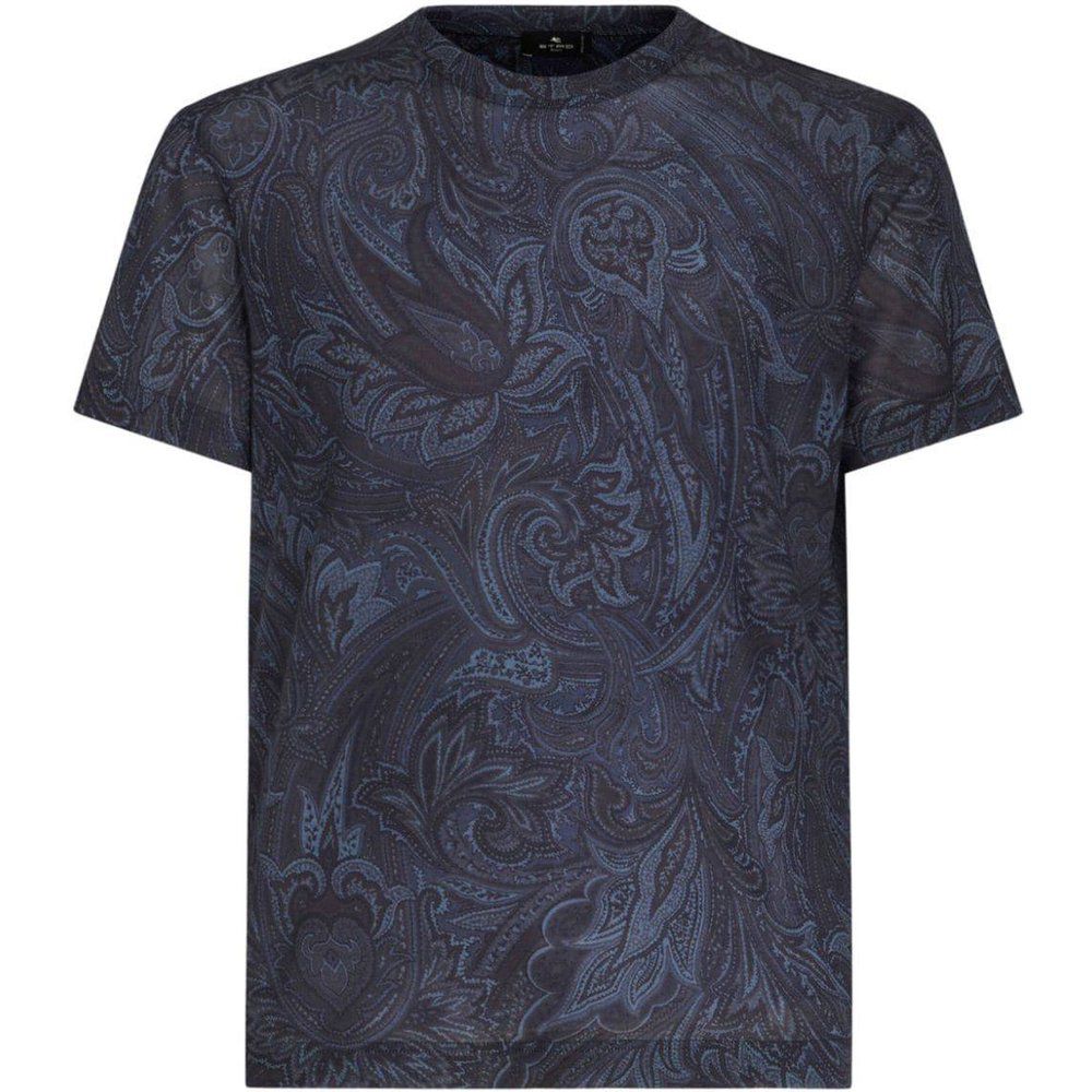 T-shirt stampa cachemire blu navy - ETRO - Modalova
