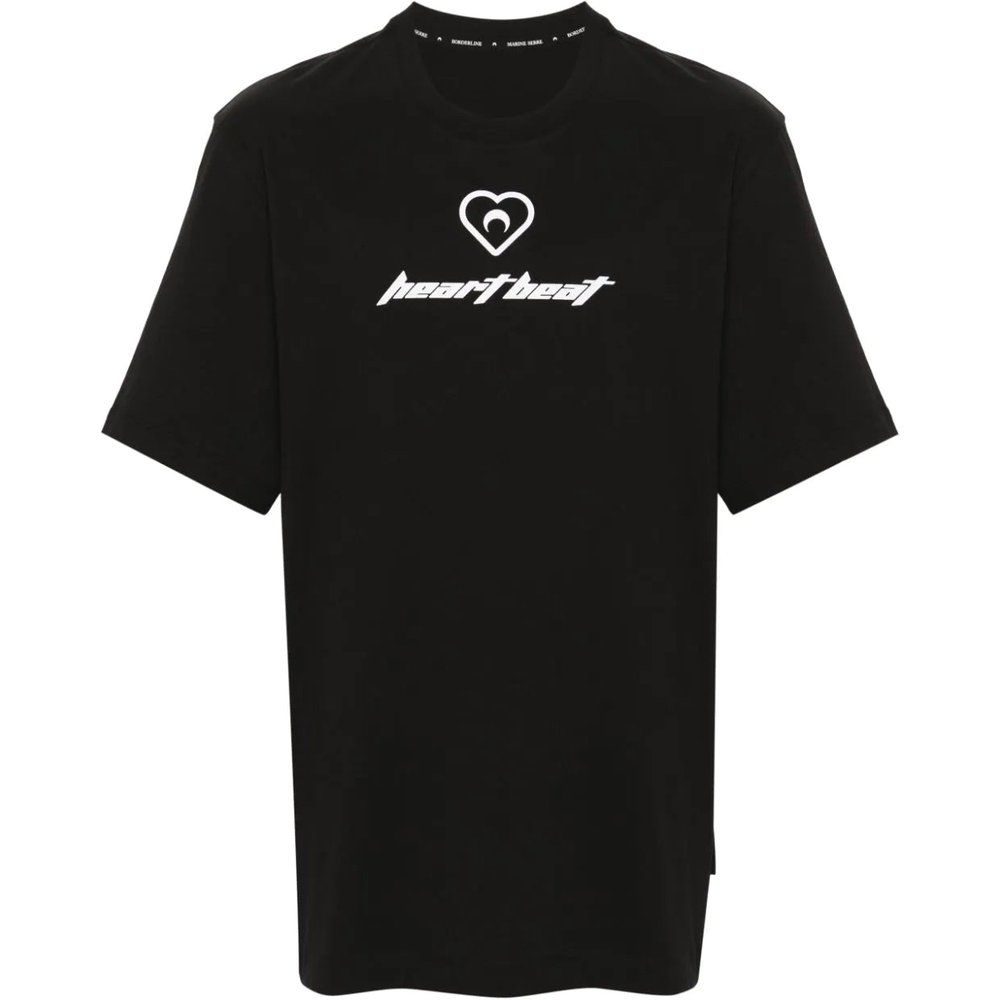 T-shirt in jersey bianco/nero - MARINE SERRE - Modalova