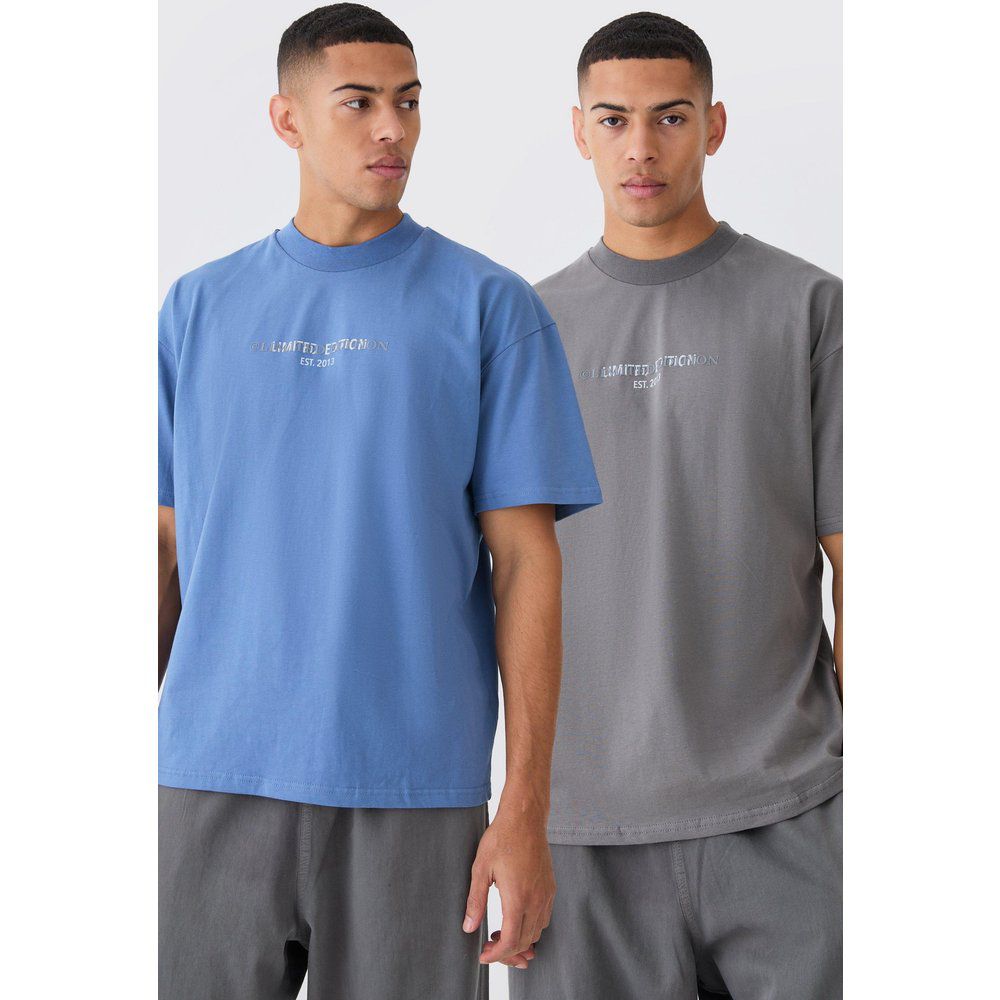 T-shirt oversize pesanti Limited - set di 2 paia - boohoo - Modalova
