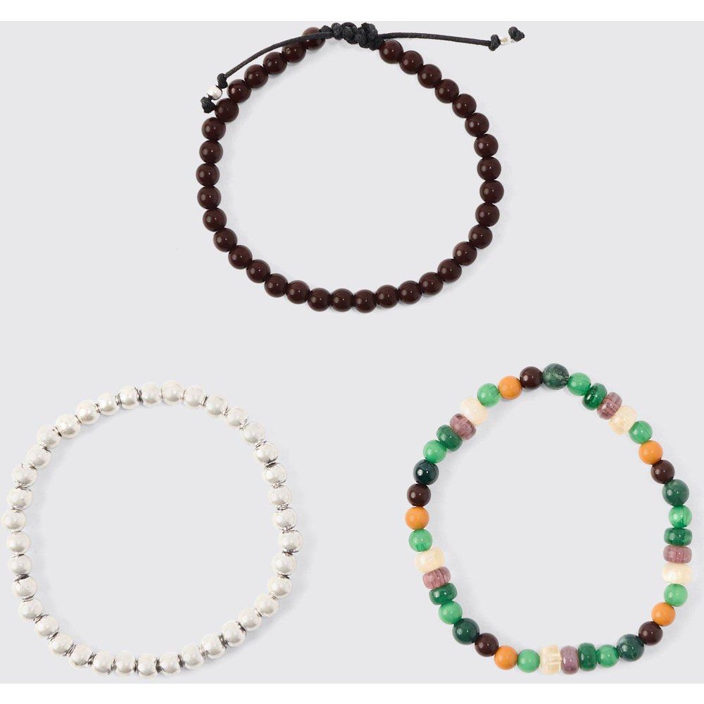 Pack Beaded Bracelets, Multi - boohoo - Modalova