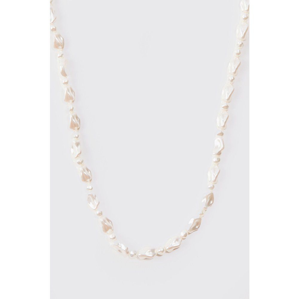 Collana di perline bianca lucida - boohoo - Modalova