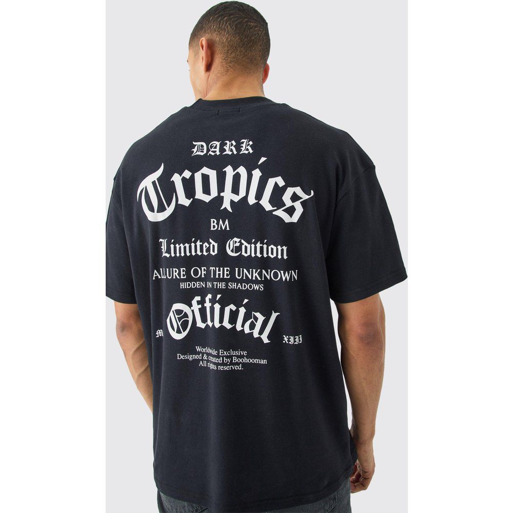 T-shirt oversize Interlock Dark Tropics - boohoo - Modalova