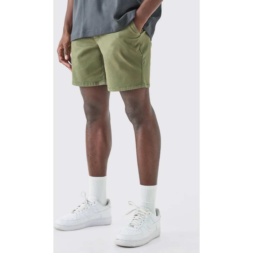 Pantaloncini Chino Slim Fit, Verde - boohoo - Modalova