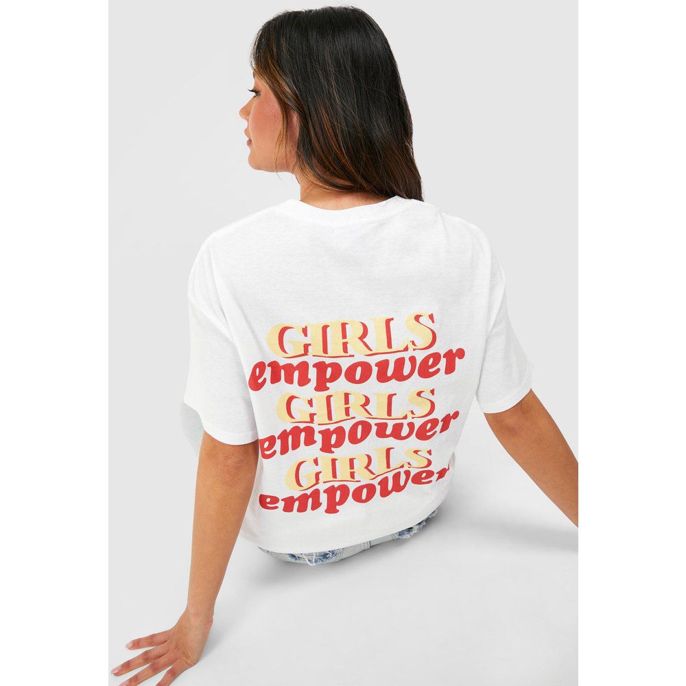 Girls Empower Girls Back Printed Oversized T-shirt - boohoo - Modalova