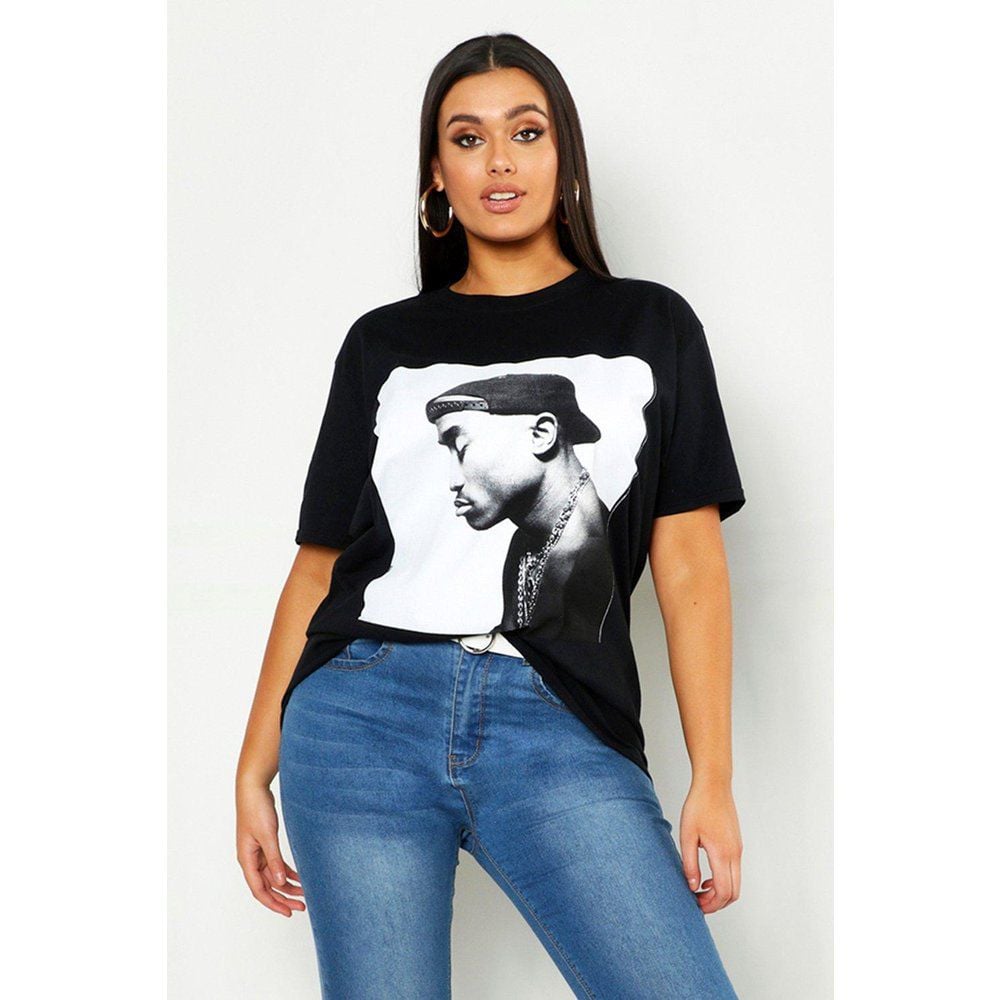 T-shirt Plus Size ufficiale Tupac - boohoo - Modalova