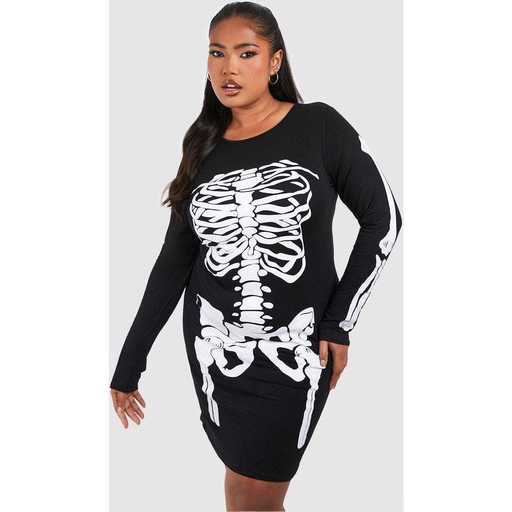 Tubino Plus Size di Halloween con scheletro - boohoo - Modalova