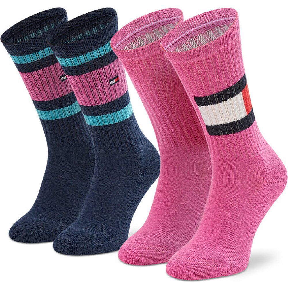 Set di 2 paia di calzini lunghi da bambini - 394020001 Pink Combo 017 - Tommy Hilfiger - Modalova