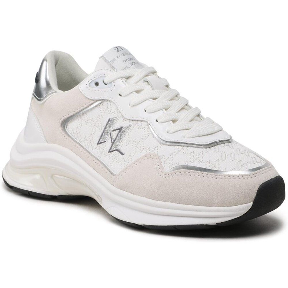 Sneakers - KL63165 White Lthr & Textile w/Silver - Karl Lagerfeld - Modalova