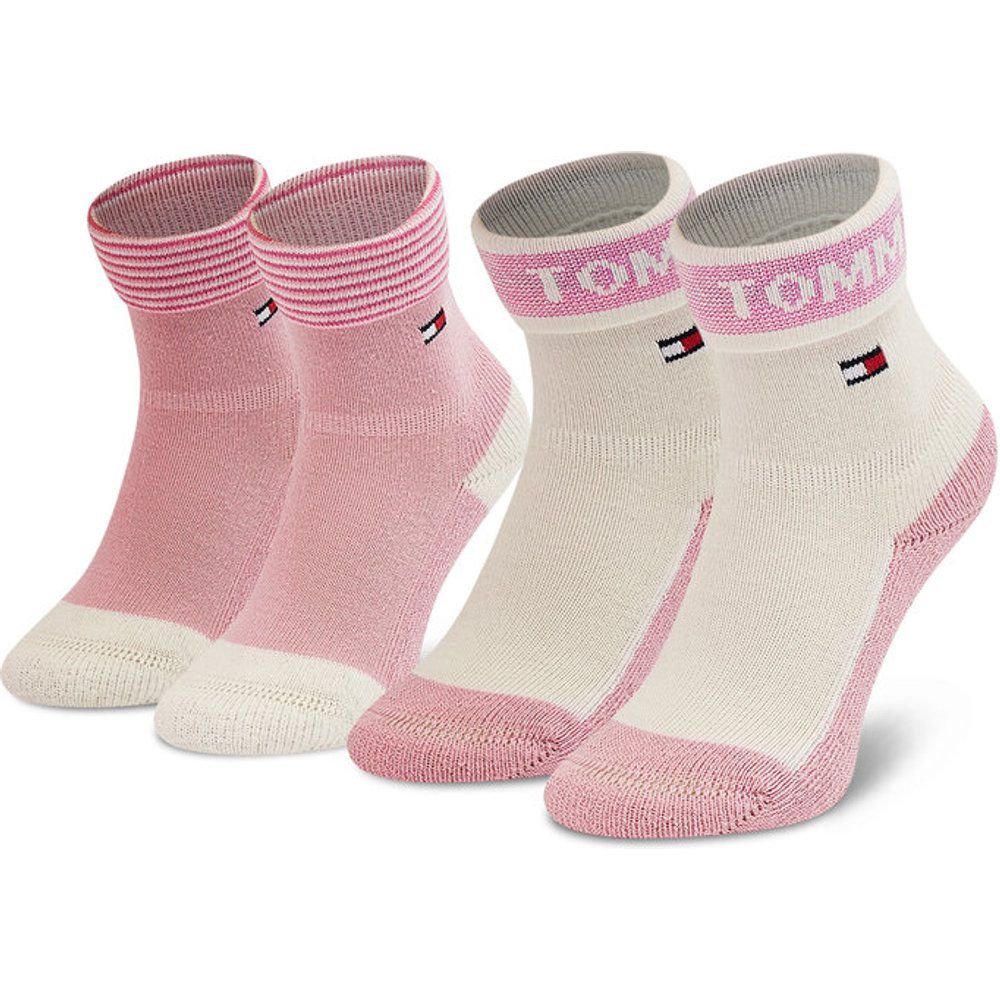 Set di 2 paia di calzini lunghi da bambini - 701210508 Pink Combo 002 - Tommy Hilfiger - Modalova