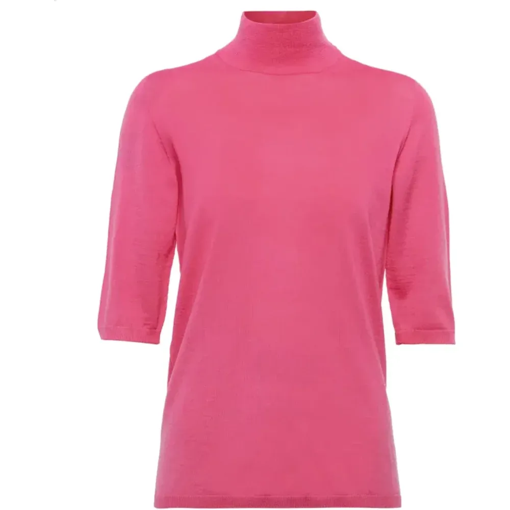Turtlenecks, female, , Size: L Fuchsia Turtleneck Sweater Elbow-Length Sleeves - Max Mara - Modalova