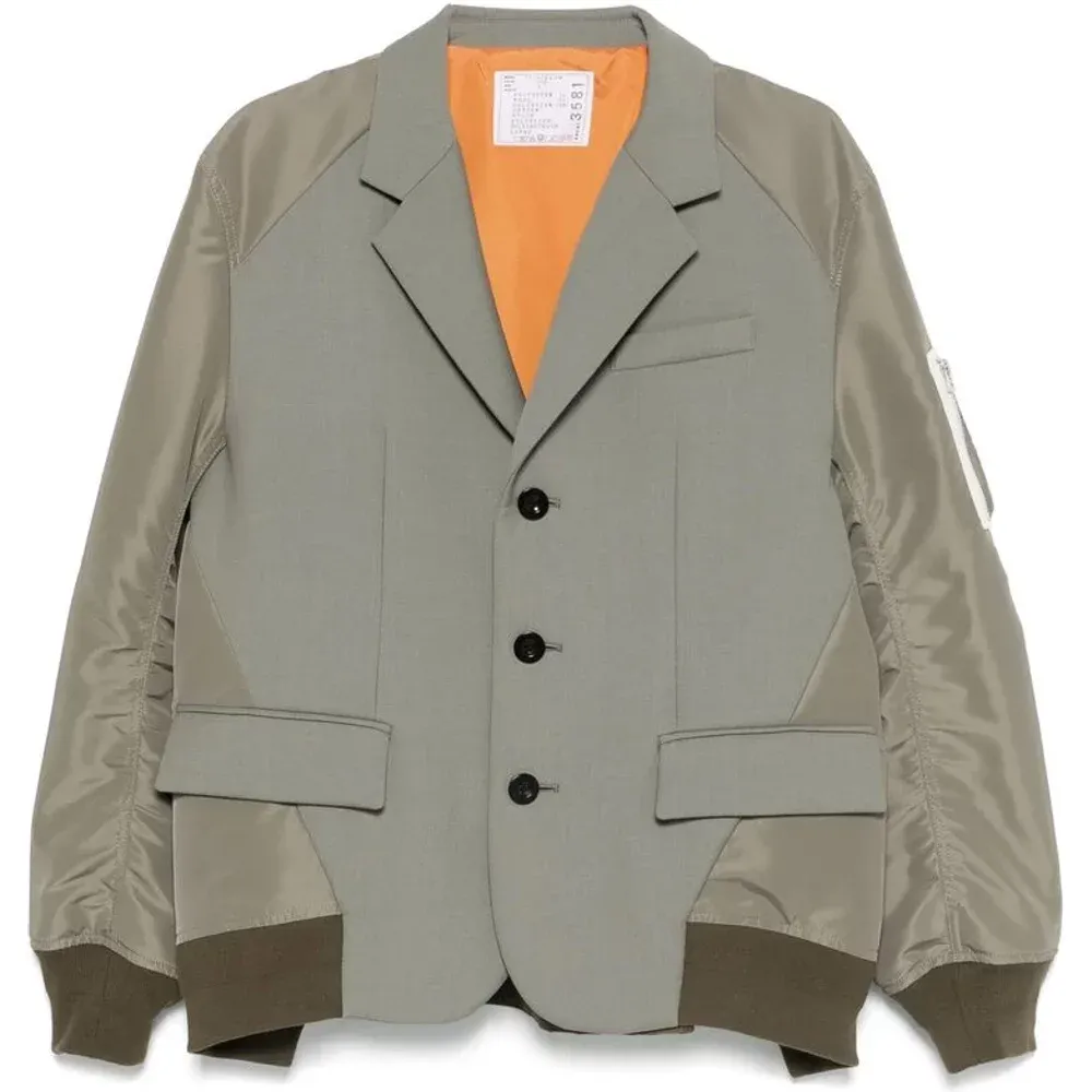 Blazers, male, , Size: XS Button-Up Jacket with Drawstring Waist - Sacai - Modalova