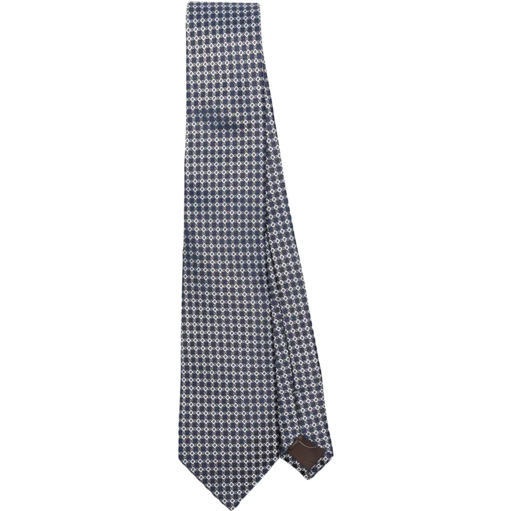 Ties, male, , Size: ONE SIZE Navy Pointed Tip Loop Tag - Canali - Modalova