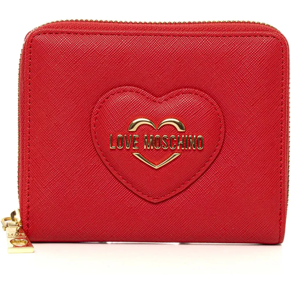 Wallets & Cardholders, female, , Size: ONE SIZE Compact Wallet with Multiple Compartments - Love Moschino - Modalova