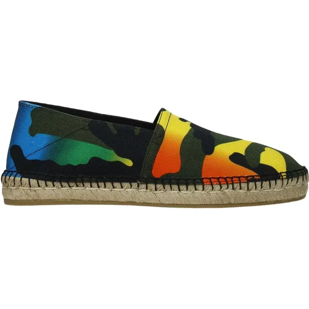 Espadrilles, male, , Size: 7 US Canvas Espadrillas Slip On Multicolor Print - Valentino Garavani - Modalova