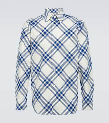 Camicia in flanella di cotone a quadri - Burberry - Modalova