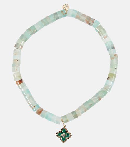 Bracciale di perline con ciondolo marocchino in oro 14kt e diamante - Sydney Evan - Modalova