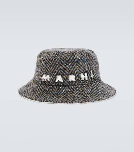 Cappello da pescatore in lana con logo - Marni - Modalova