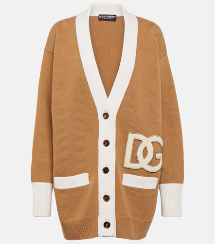 Cardigan in lana vergine con logo - Dolce&Gabbana - Modalova