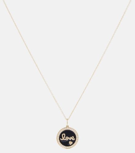 Love 14kt yellow charm necklace - Sydney Evan - Modalova