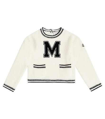 Cardigan in misto lana con logo - Moncler Enfant - Modalova