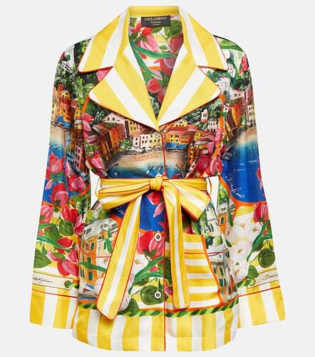 Camicia Portofino in seta con cintura - Dolce&Gabbana - Modalova