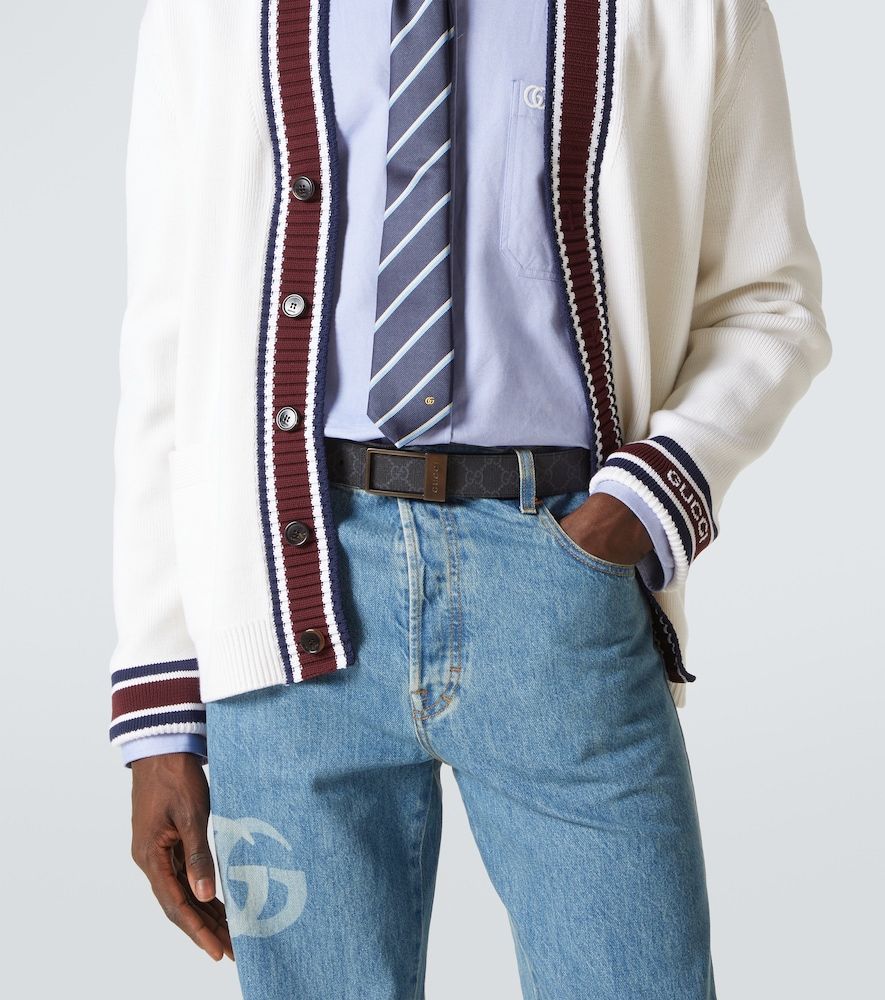 Wendbarer Gürtel GG aus Leder und Canvas - Gucci - Modalova
