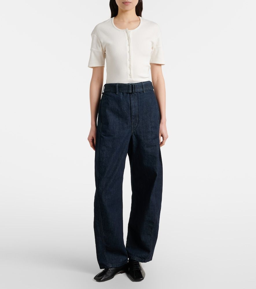 Twisted belted barrel-leg jeans - Lemaire - Modalova