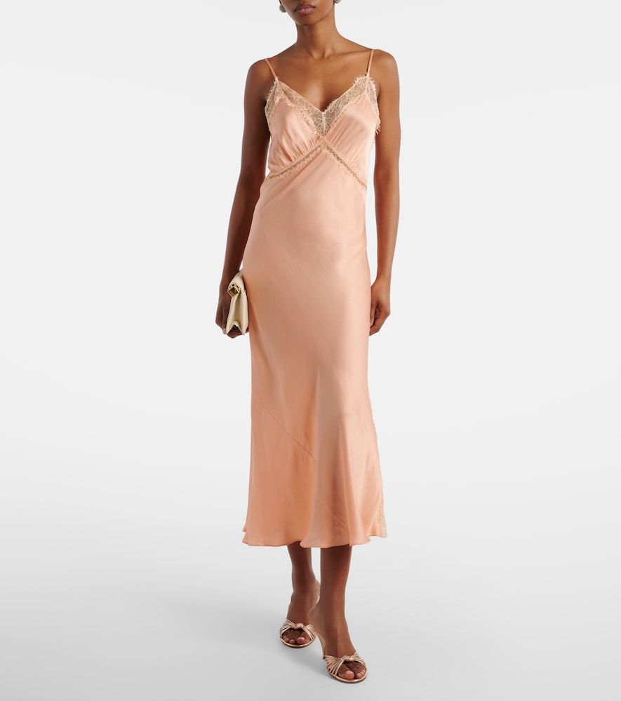 Abito sottoveste Luli in raso con pizzo - Poupette St Barth - Modalova