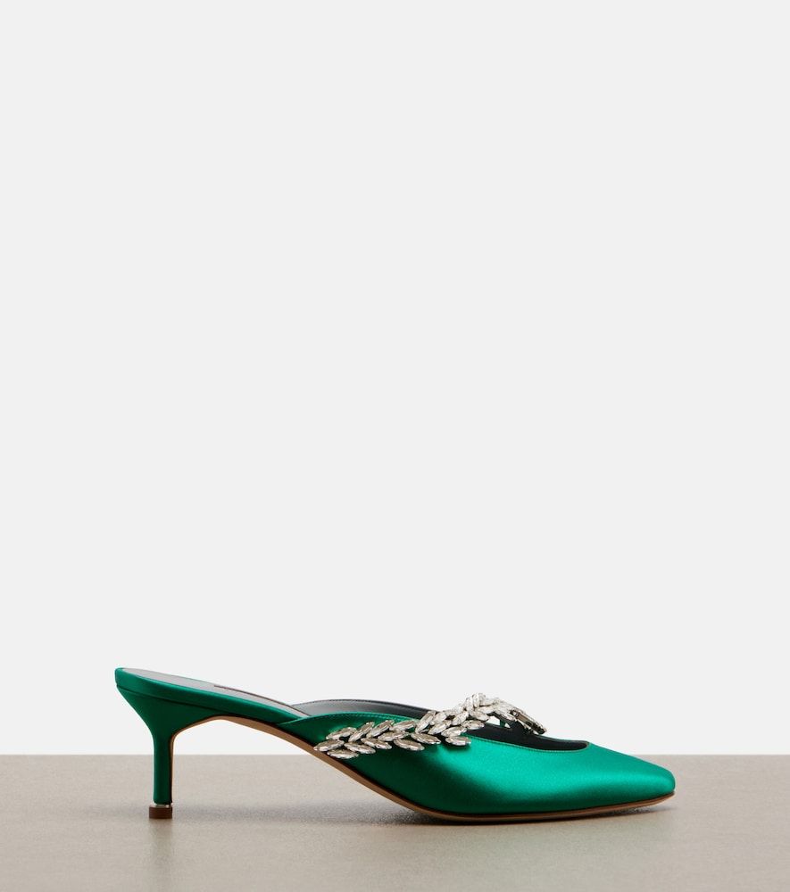 X Manolo Blahnik Mules aus Satin - Balenciaga - Modalova