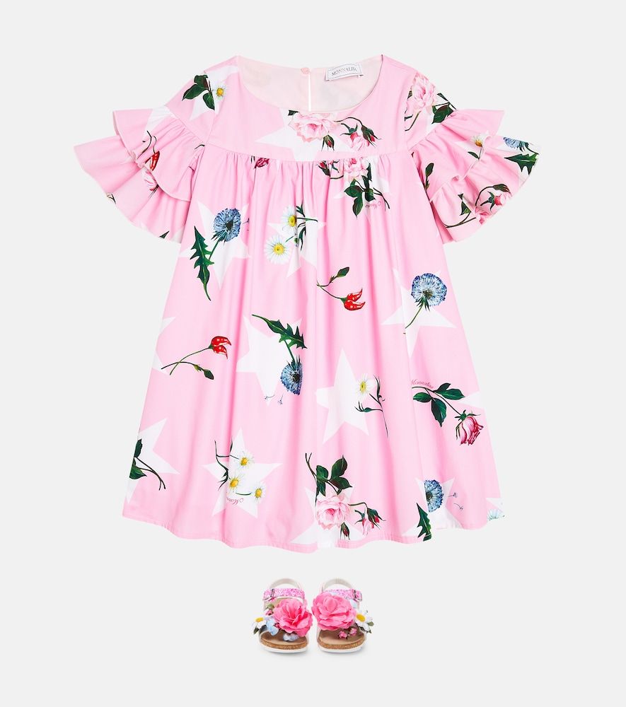 Vestido de algodón floral - Monnalisa - Modalova
